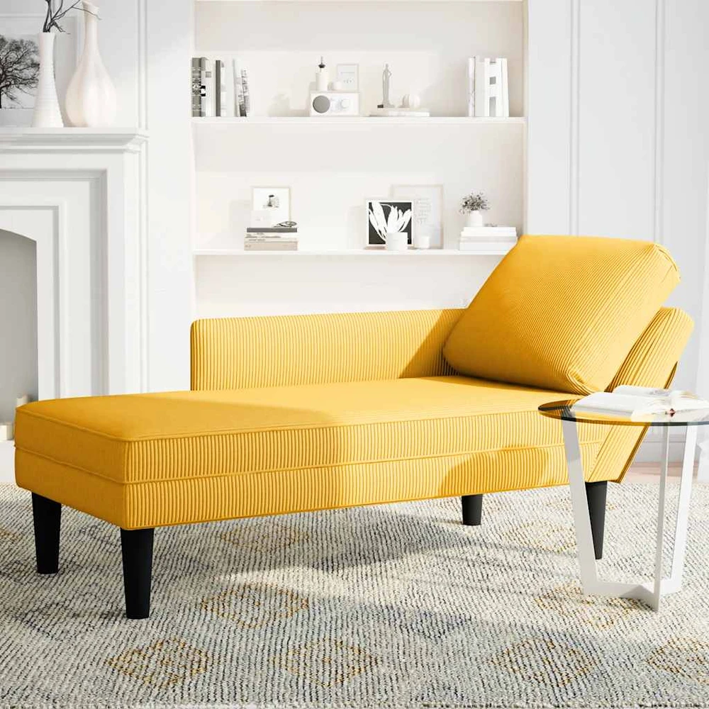 Poilsio sofa su pagalvės šviesiai geltonu velveto audinys
