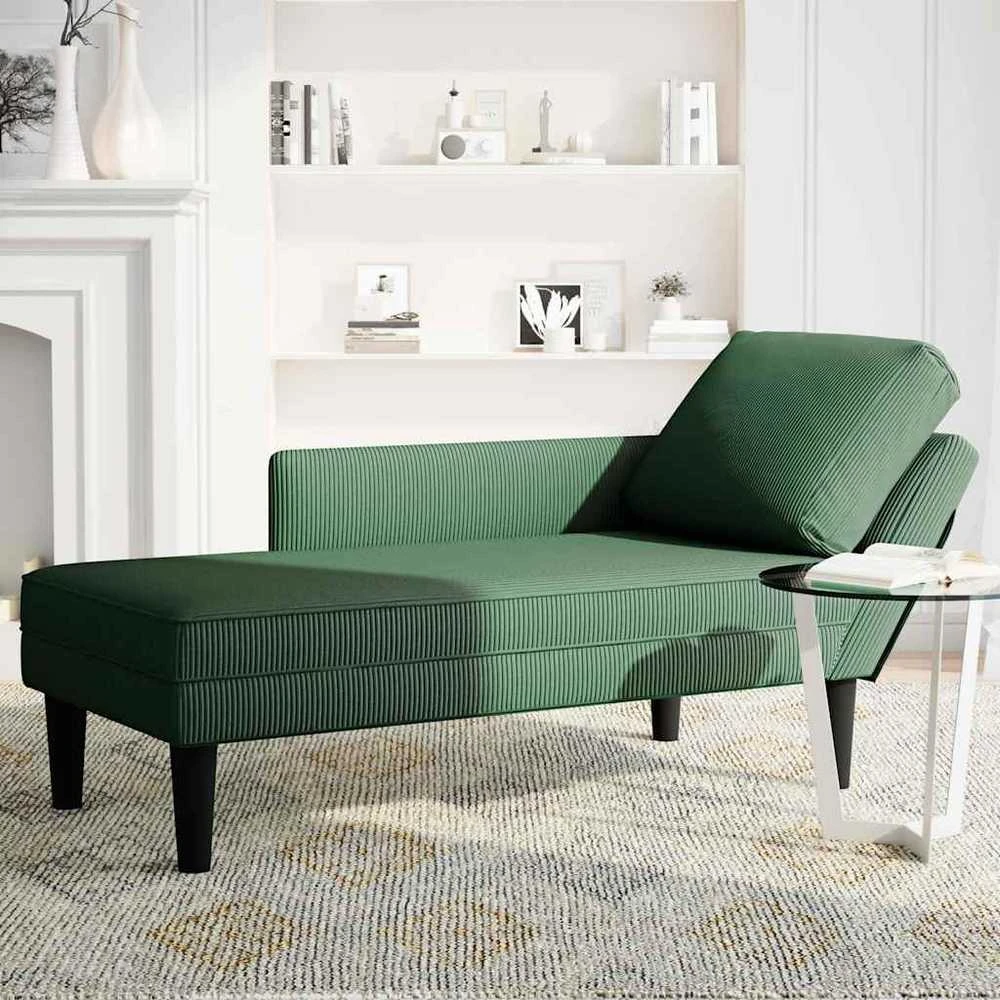 Poilsio sofa su pagalvės tamsiai žalia velveto audinys