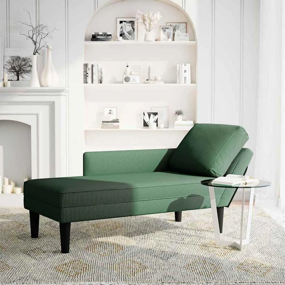 Poilsio sofa su pagalvės tamsiai žalia velveto audinys