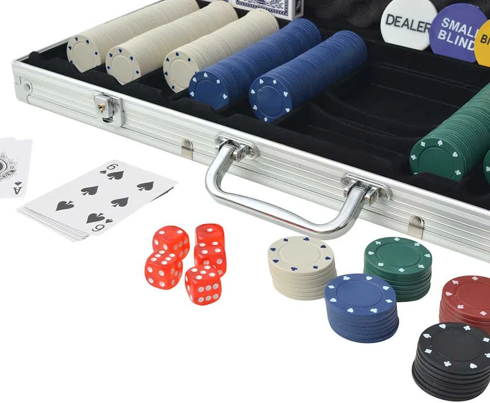Pokerio rinkinys su 500 žetonų, aliuminis