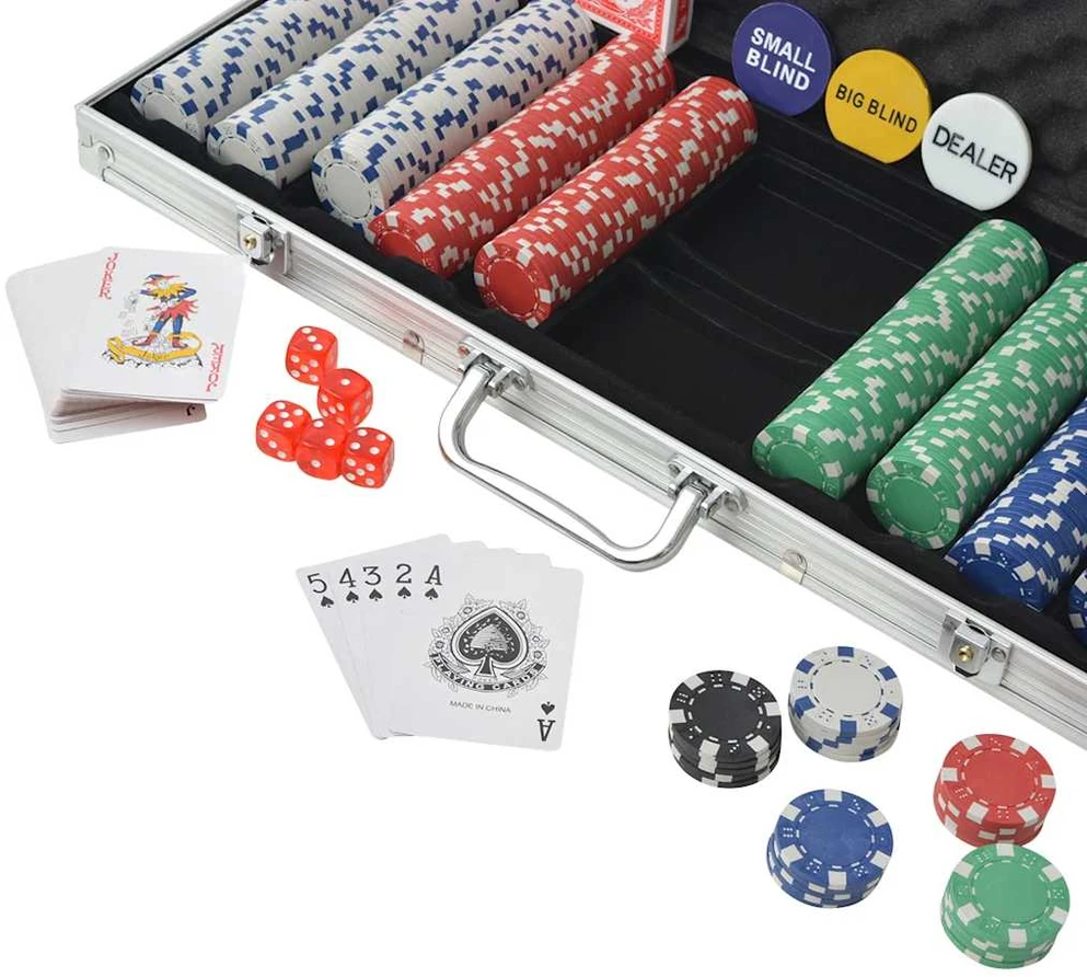 Pokerio rinkinys su 500 žetonų, aliuminis