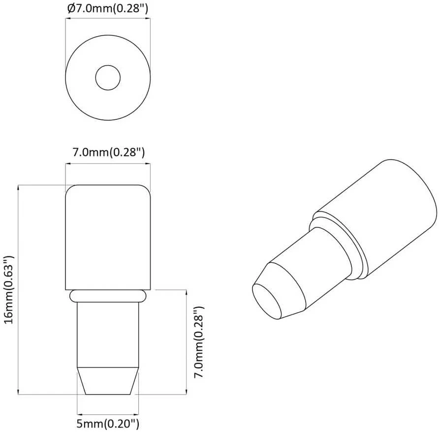 Policis 2 Sidabro 7 x 16 mm Geležis