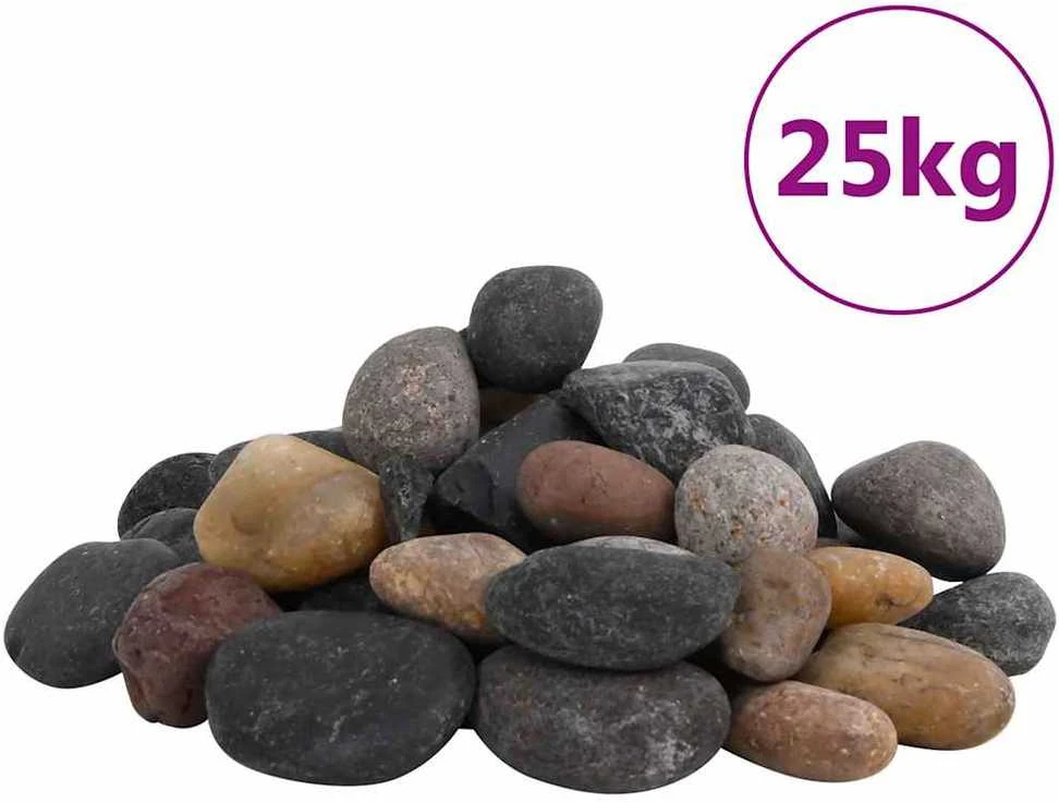 Poliruoti akmenukai, įvairių spalvų, 25kg, 5–8cm
