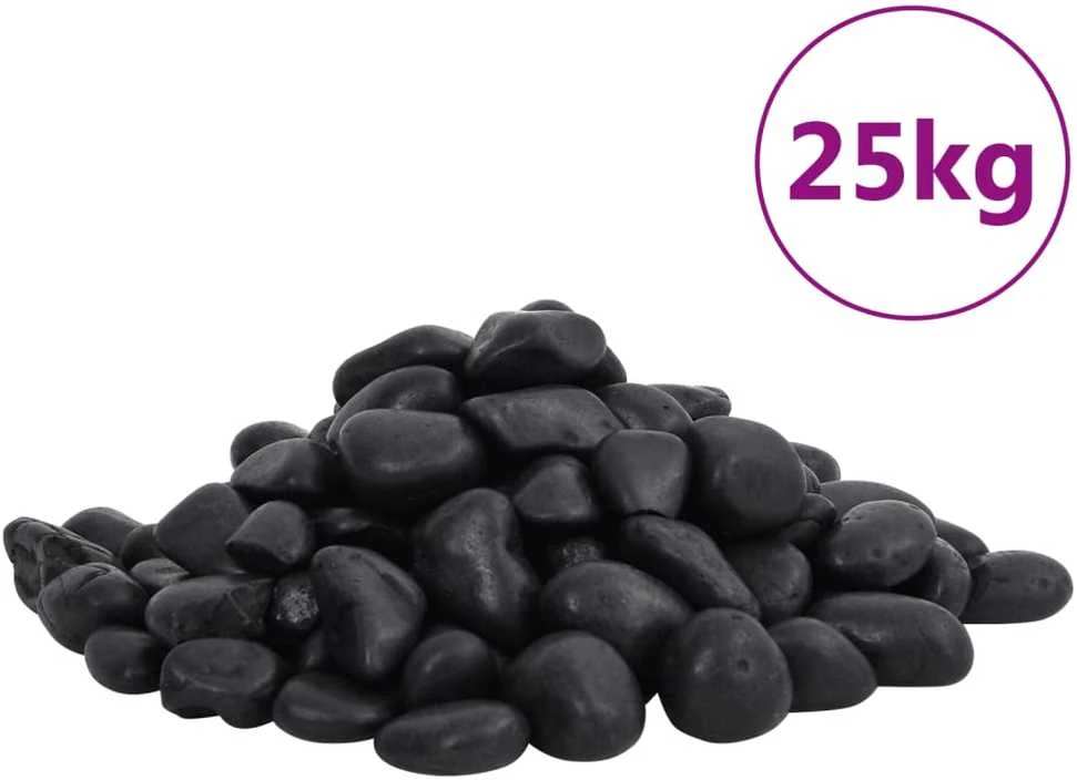 Poliruoti akmenukai, juodos spalvos, 25kg, 2–5cm