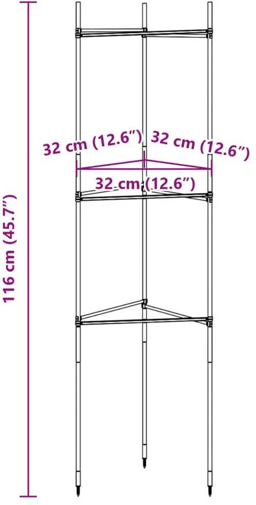 Pomidorų narvai, 6vnt., 116 cm Plienas ir PP