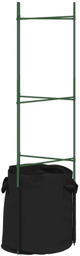 Pomidorų narvai su augalų maišeliais, 4vnt., 116cm, plienas/PP