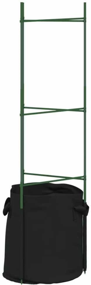 Pomidorų narvai su augalų maišeliais, 4vnt., 116cm, plienas/PP