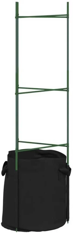 Pomidorų narvai su augalų maišeliais, 6vnt., 116cm, plienas/PP