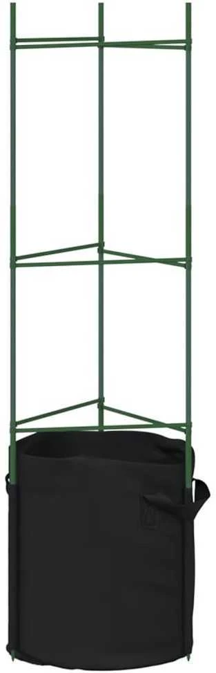 Pomidorų narvai su augalų maišeliais, 6vnt., 116cm, plienas/PP