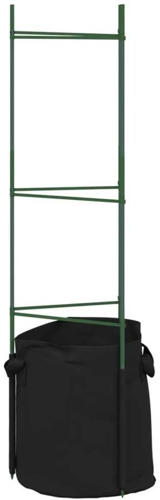 Pomidorų narvai su augalų maišeliais, 6vnt., 116cm, plienas/PP