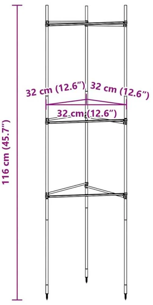 Pomidorų narvas 2vnt., 116 cm Plienas ir PP