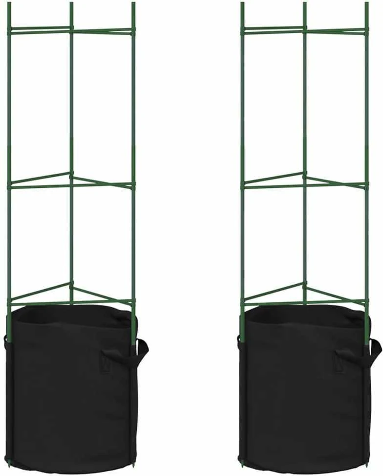 Pomidorų narvas su augalų maišeliu, 2vnt., 116cm, plienas ir PP