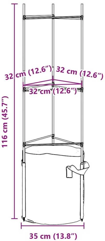 Pomidorų narvas su augalų maišeliu, 2vnt., 116cm, plienas ir PP