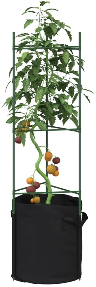 Pomidorų narvas su augalų maišeliu, 2vnt., 116cm, plienas ir PP