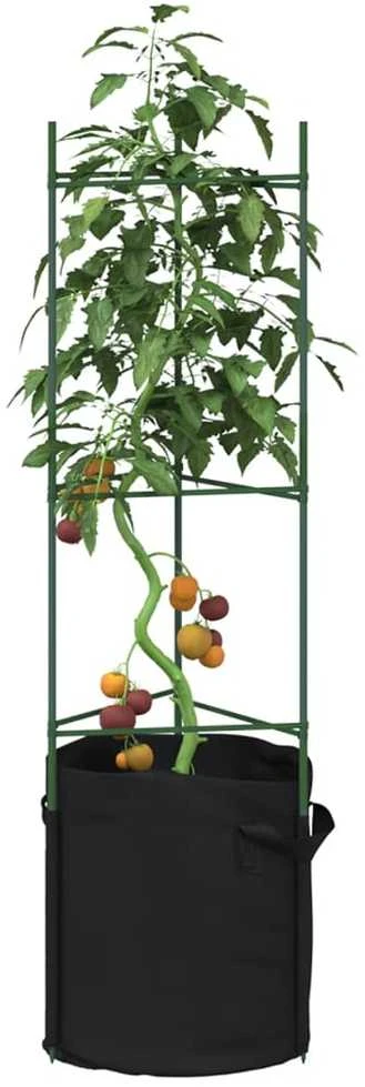 Pomidorų narvas su augalų maišeliu, 2vnt., 116cm, plienas ir PP