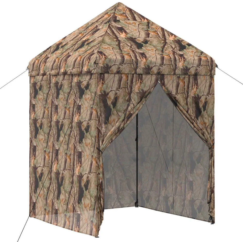 Pop-up Gazebo su 4 Šoninėmis Sienelėmis 2 x 2 m Miško maskuotė