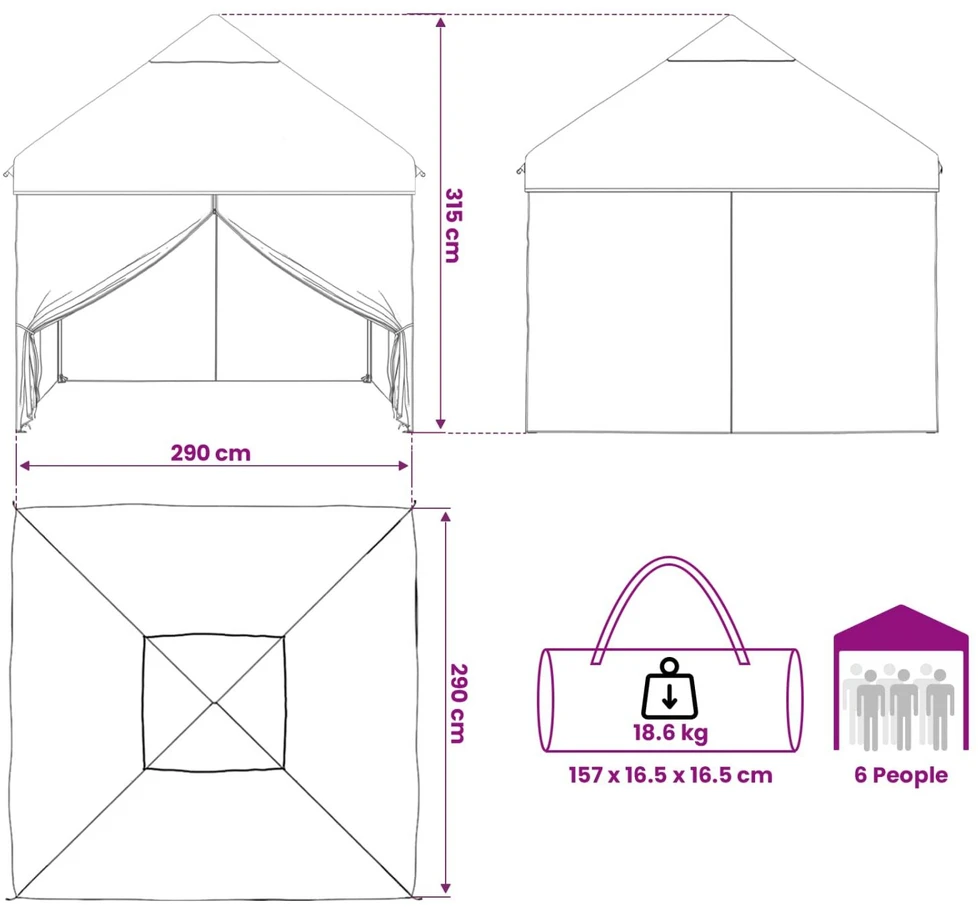 Pop-up Gazebo su 4 Šoninėmis Sienelėmis 3 x 3 m Miško maskuotė
