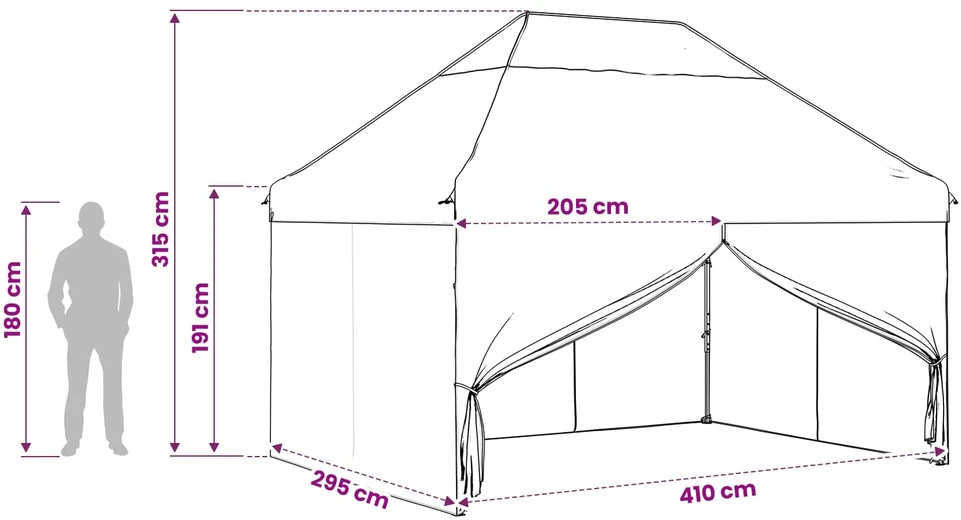Pop-up Gazebo su 4 Šoninėmis Sienelėmis 3 x 4 m Miško maskuotė