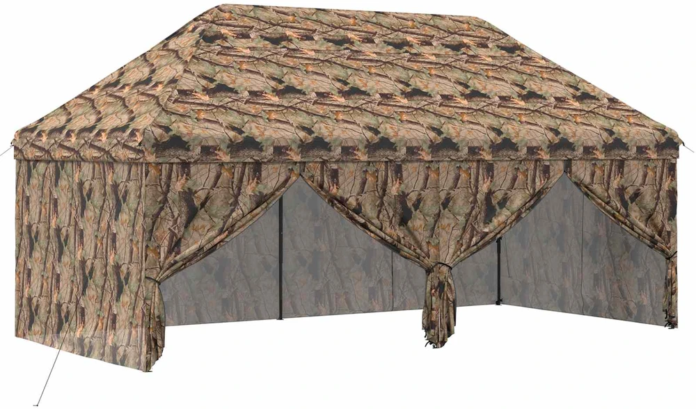 Pop-up Gazebo su 4 Šoninėmis Sienelėmis 3 x 6 m Miško maskuotė