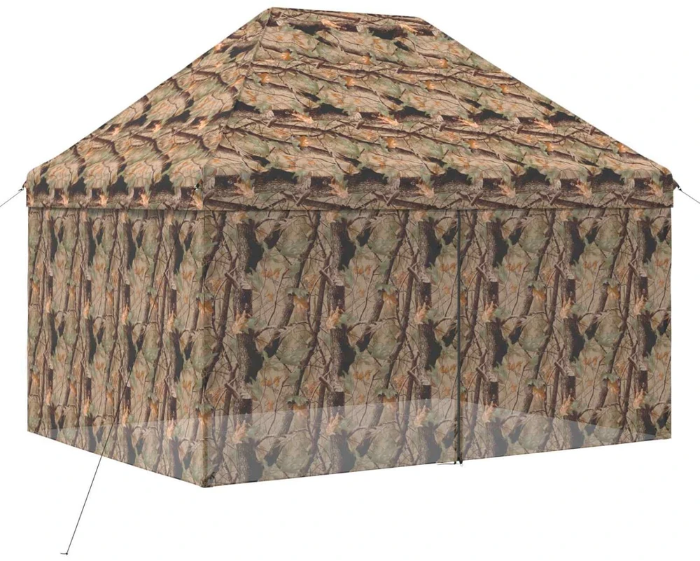 Pop-up Gazebo su 4 Šoninėmis Sienelėmis 3 x 4 m Miško maskuotė