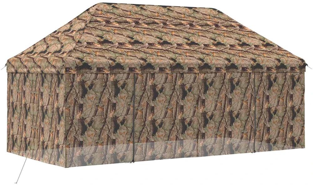 Pop-up Gazebo su 4 Šoninėmis Sienelėmis 3 x 6 m Miško maskuotė