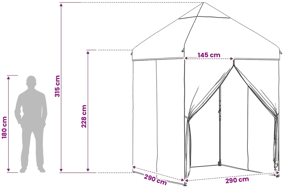 Pop-up Gazebo su 4 Šoninėmis Sienelėmis 2,9 x 2,9 m