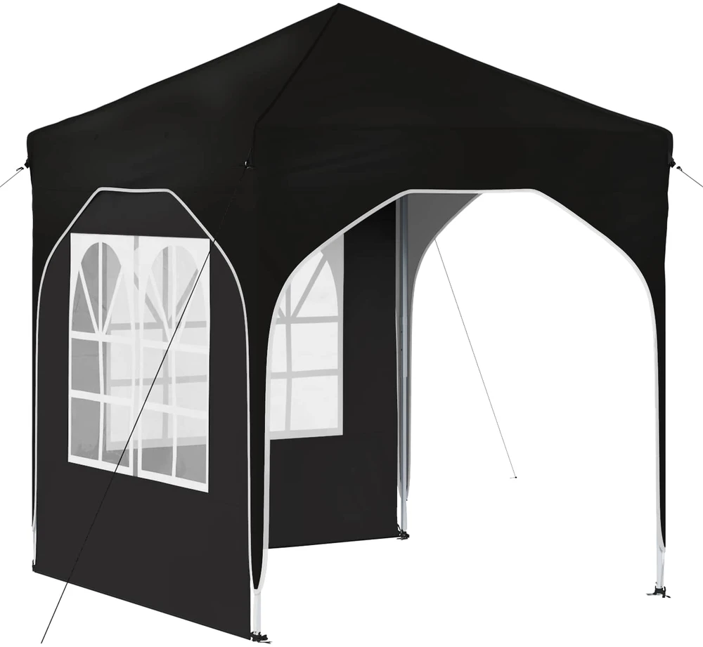 Pop-up šventinis palapinė 192 x 192 x 245 cm Juoda