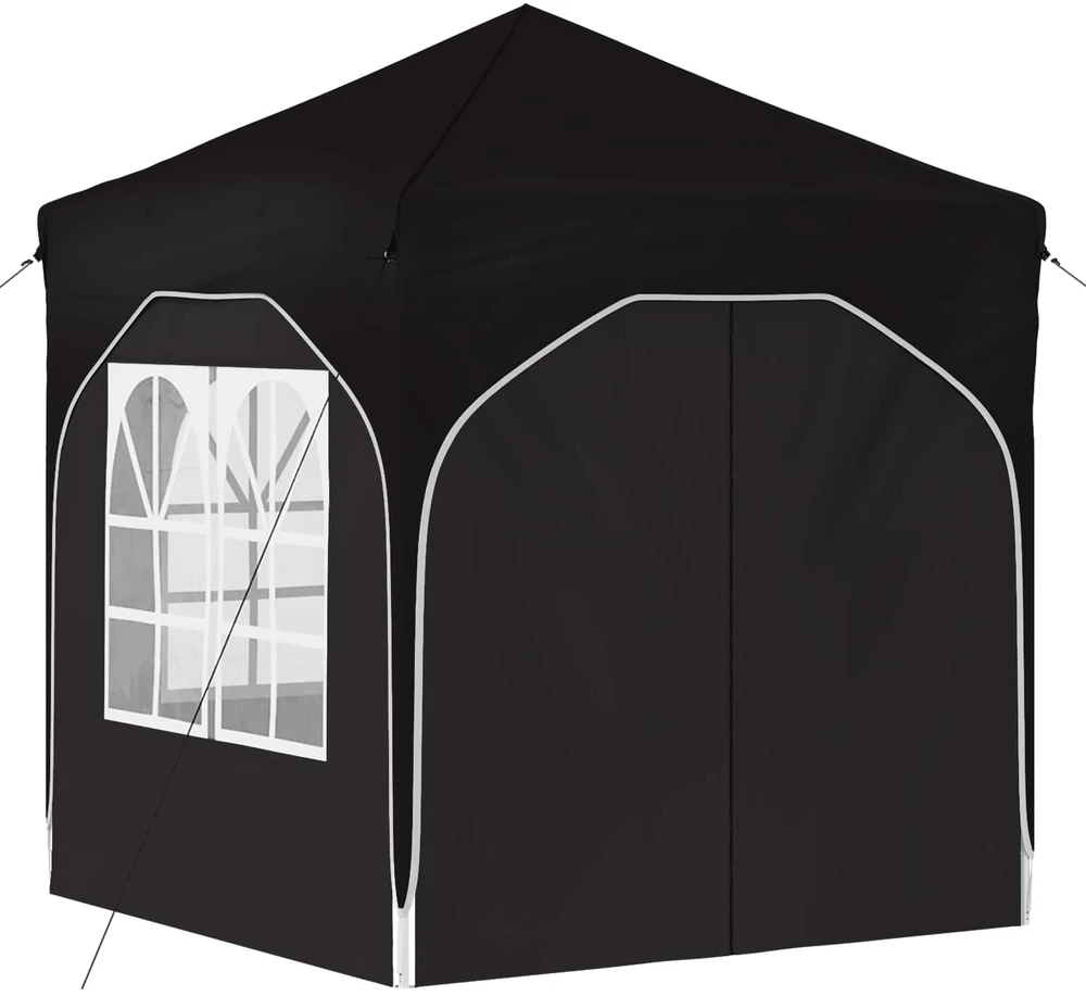 Pop-up šventinis palapinė 192 x 192 x 245 cm Juoda