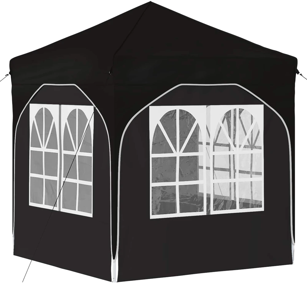 Pop-up šventinis palapinė 192 x 192 x 245 cm Juoda