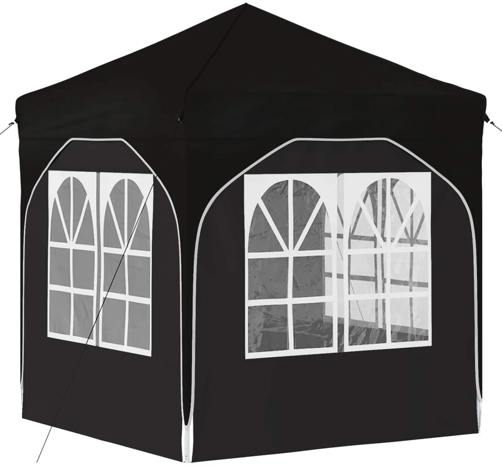 Pop-up šventinis palapinė 192 x 192 x 245 cm Juoda