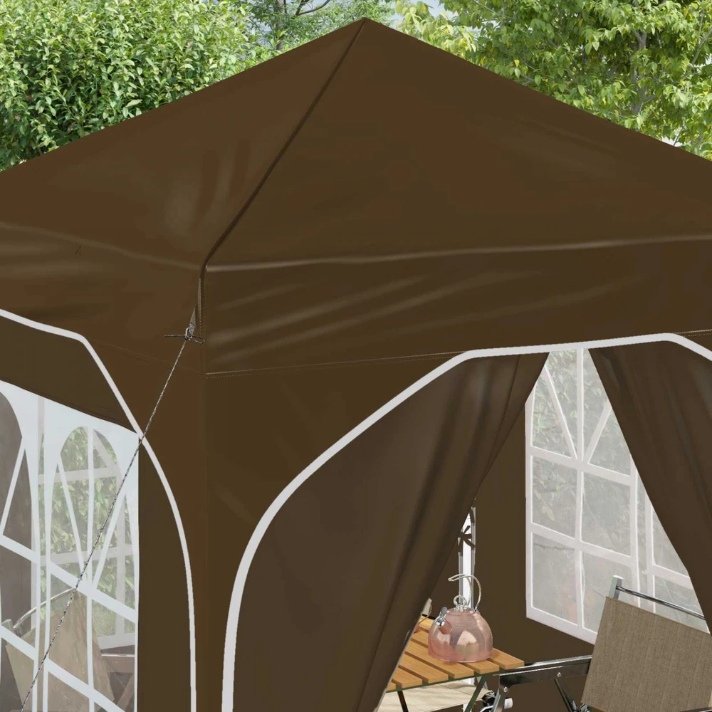 Pop-up šventinis palapinė 192 x 192 x 245 cm Taupe