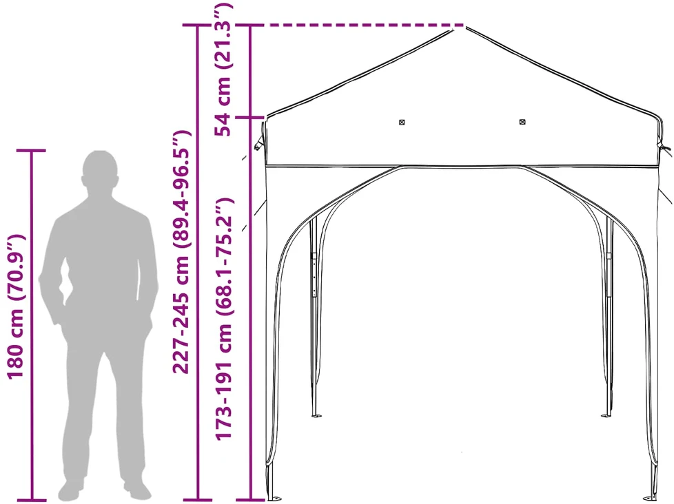 Pop-up šventinis palapinė 194 x 194 x 245 cm Mėlyna