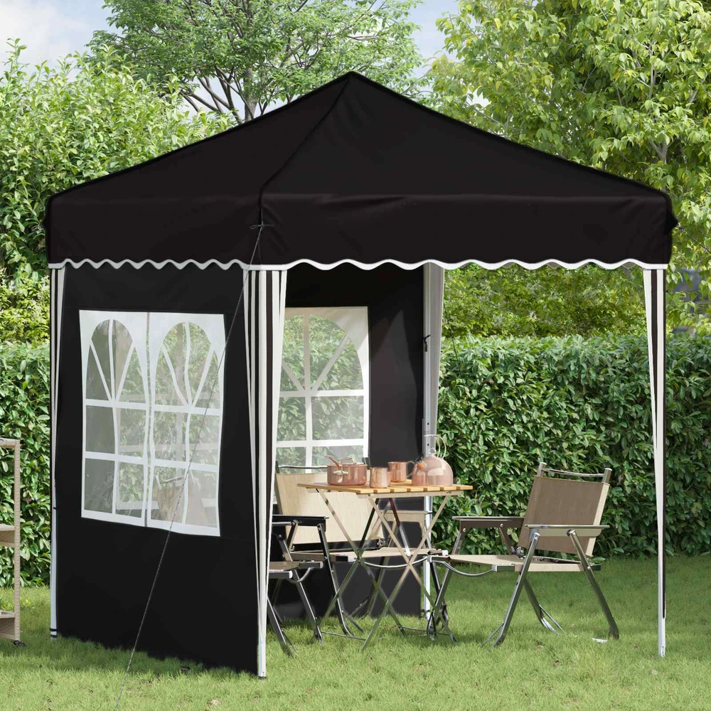 Pop-up šventinis palapinė 195 x 195 x 245 cm Juoda