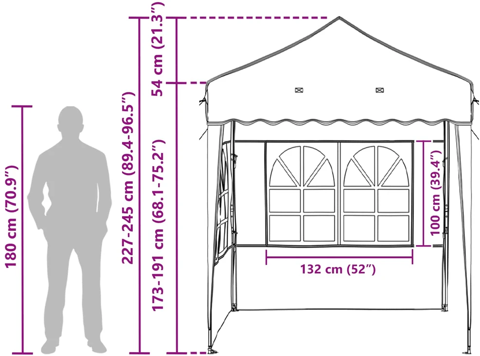 Pop-up šventinis palapinė 195 x 195 x 245 cm Taupe