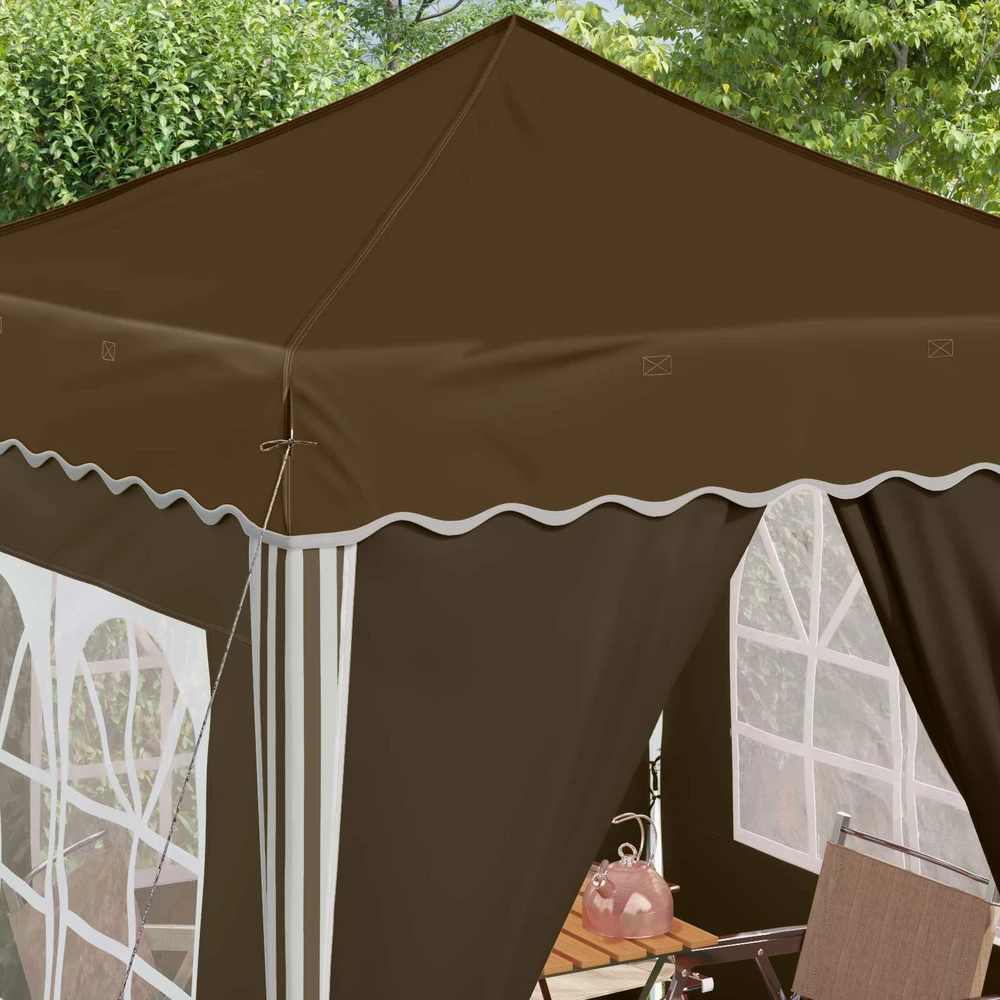Pop-up šventinis palapinė 195 x 195 x 245 cm Taupe