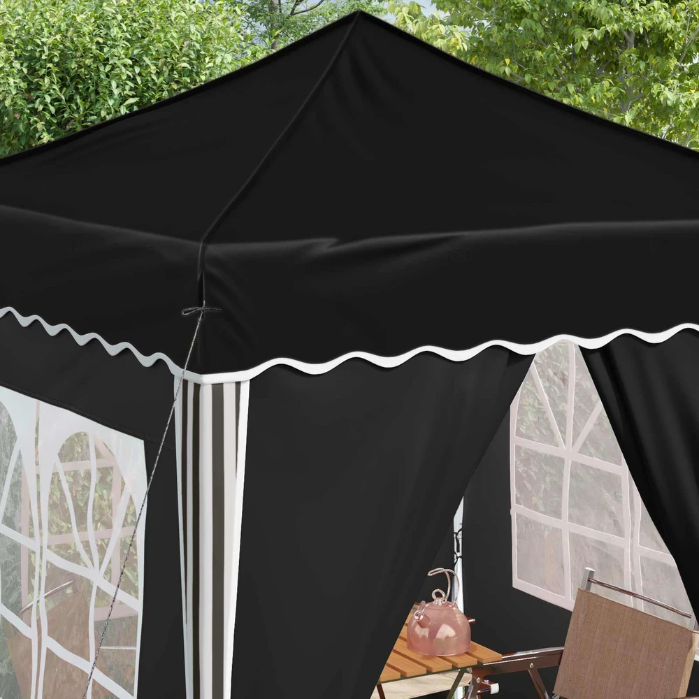 Pop-up šventinis palapinė 195 x 195 x 245 cm Juoda