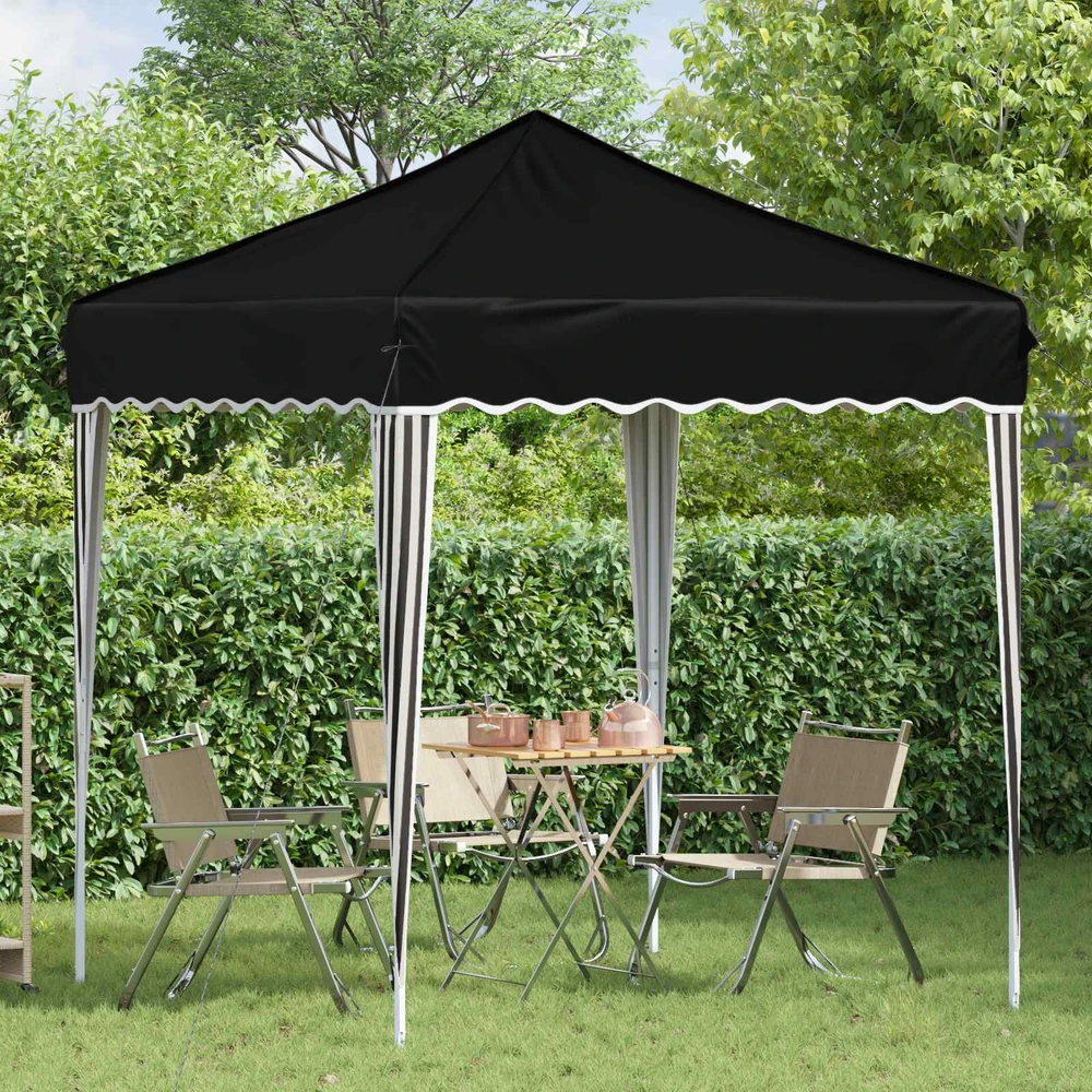 Pop-up šventinis palapinė 195 x 195 x 245 cm Juoda
