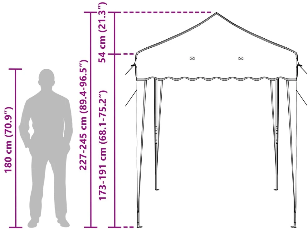 Pop-up šventinis palapinė 195 x 195 x 245 cm Mėlyna
