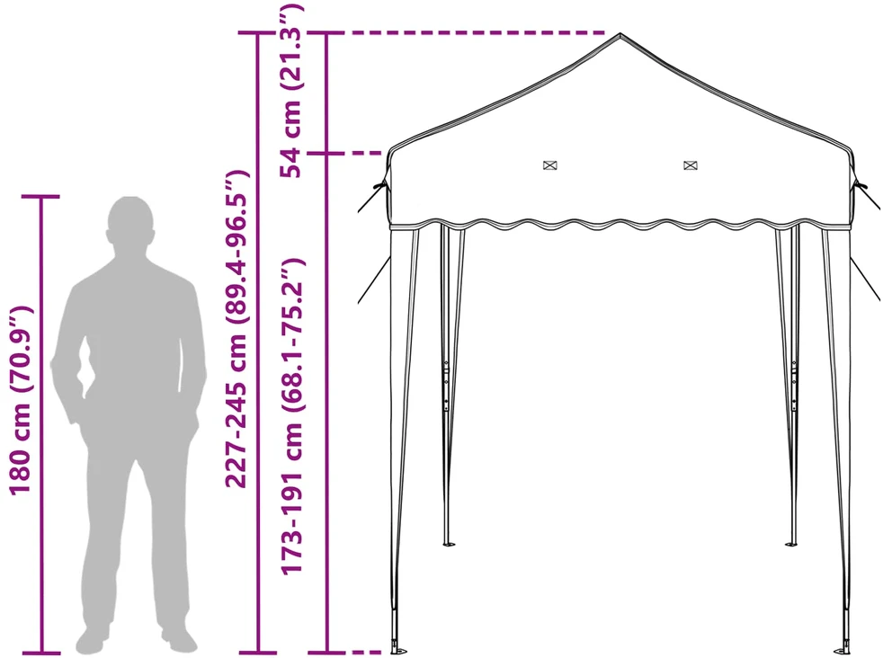 Pop-up šventinis palapinė 195 x 195 x 245 cm Mėlyna