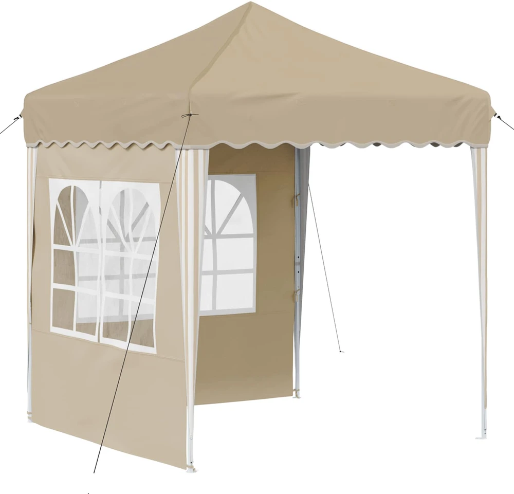 Pop-up šventinis palapinė 195 x 195 x 245 cm Kreminė