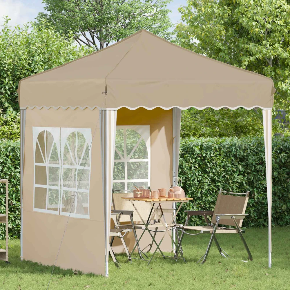Pop-up šventinis palapinė 195 x 195 x 245 cm Kreminė