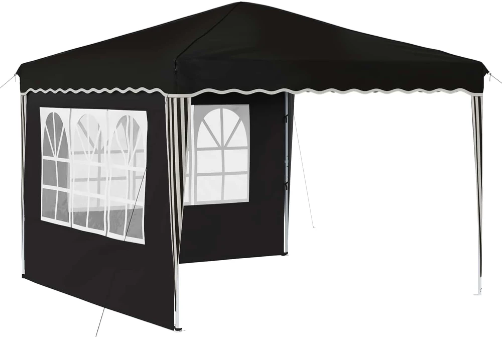 Pop-up šventinis palapinė 288 x 288 x 245 cm Juoda