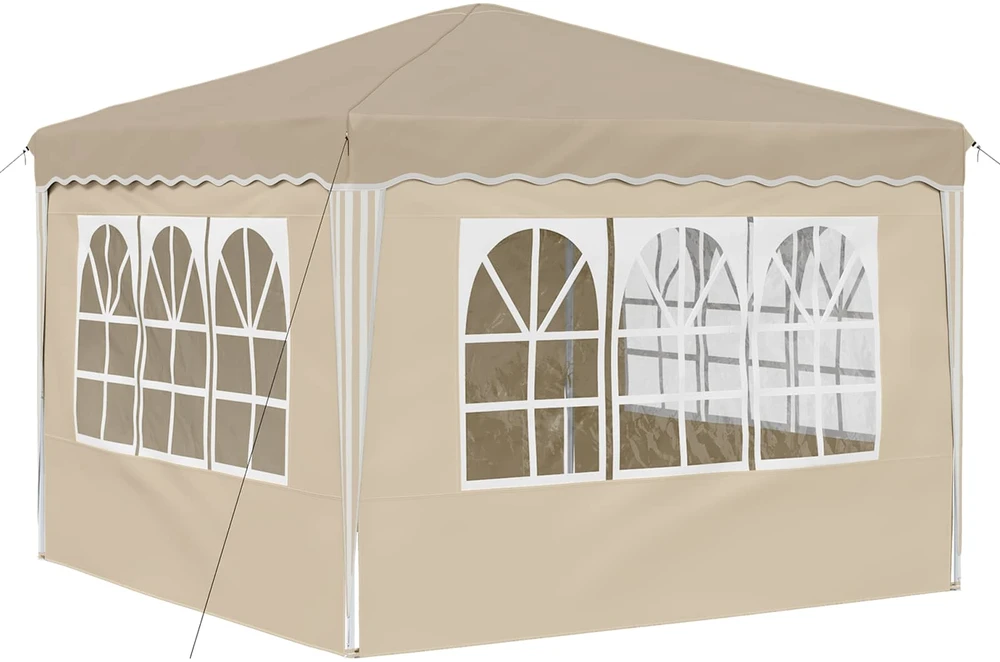 Pop-up šventinis palapinė 288 x 288 x 245 cm Kreminė