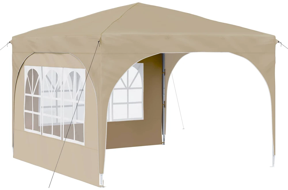 Pop-up šventinis palapinė 290 x 290 x 245 cm Kreminė
