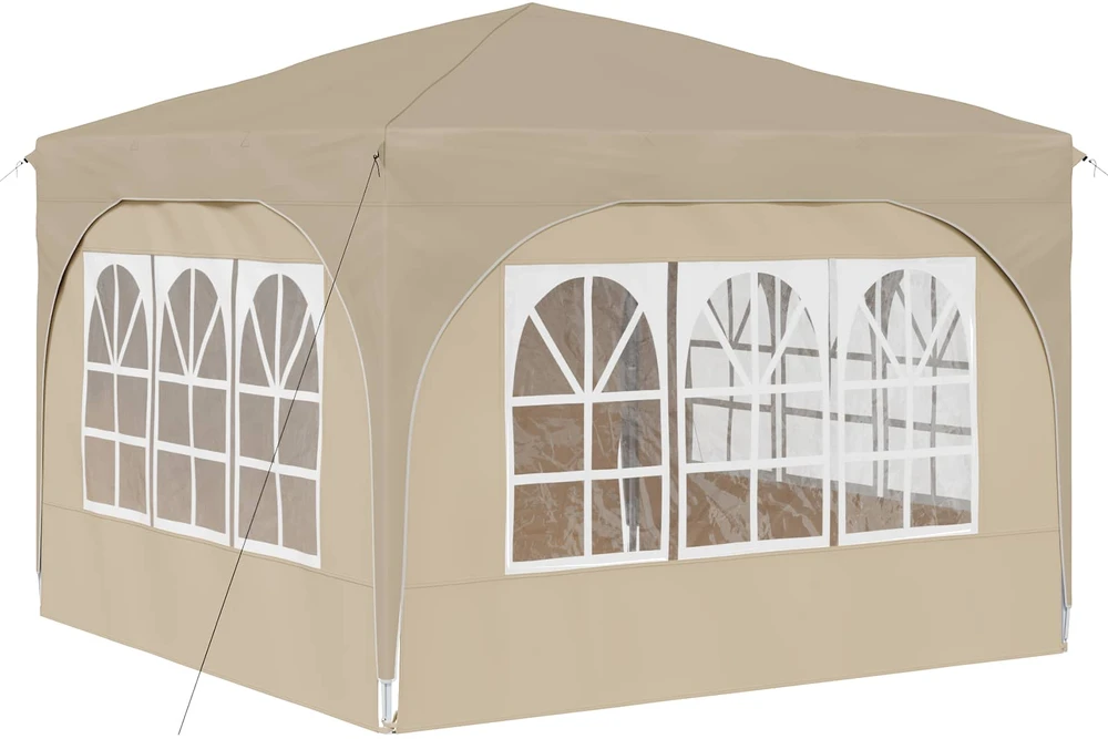 Pop-up šventinis palapinė 290 x 290 x 245 cm Kreminė