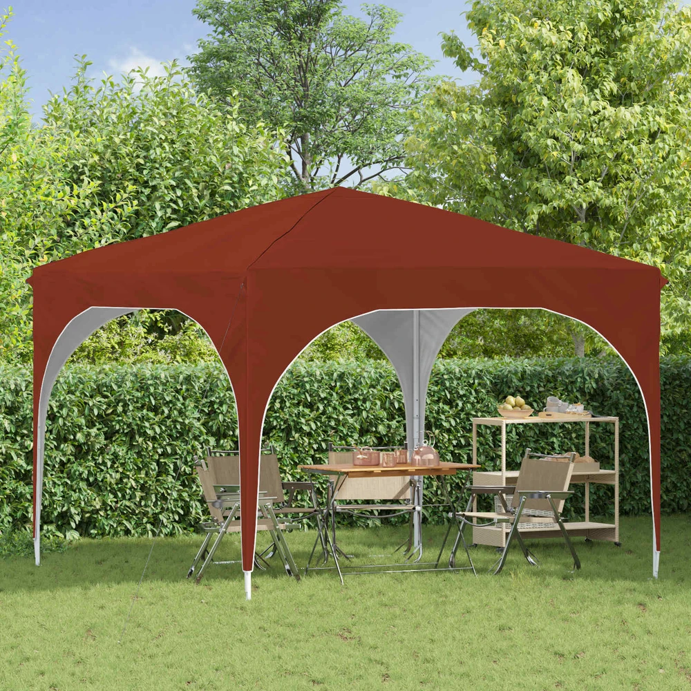 Pop-up šventinis palapinė 290 x 290 x 245 cm Terakotos