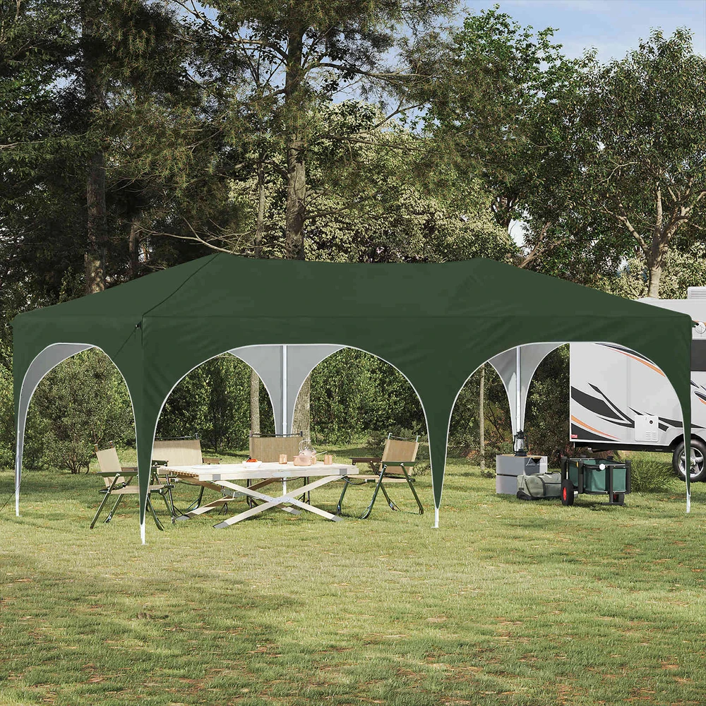 Pop-up šventinis palapinė 575 x 288 x 245 cm Žalia
