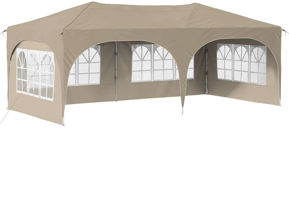 Pop-up šventinis palapinė 575 x 288 x 245 cm Kreminė