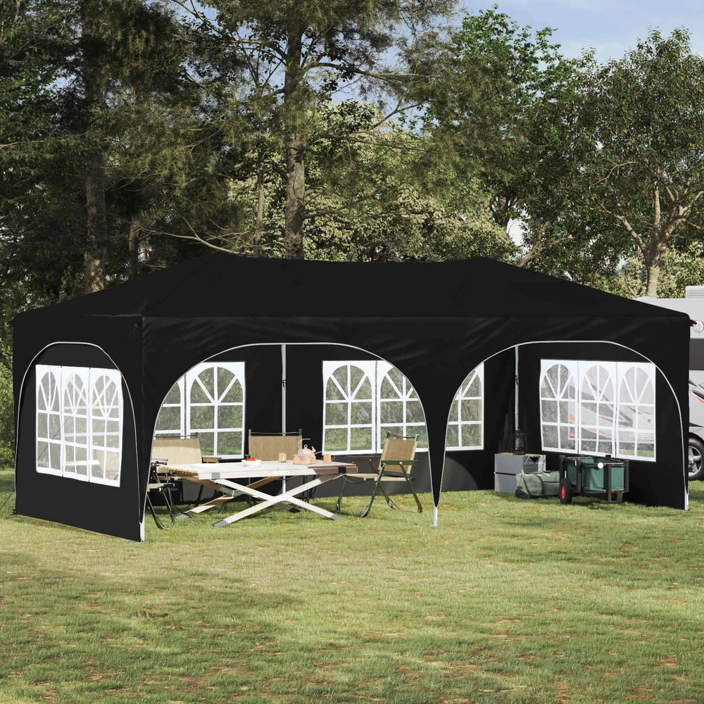 Pop-up šventinis palapinė 575 x 288 x 245 cm Juoda
