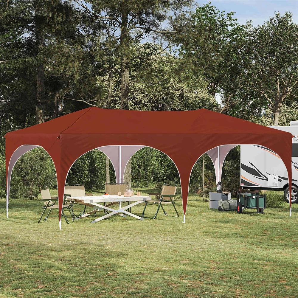 Pop-up šventinis palapinė 575 x 288 x 245 cm Terakotos